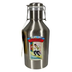 LOTERIA 64OZ SINGLE WALL STAINLESS STEEL GROWLER WITH SECURE SWING-TOP LID